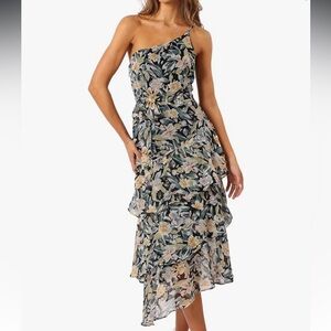 Petal & Pup Black and Floral Dress: Amren